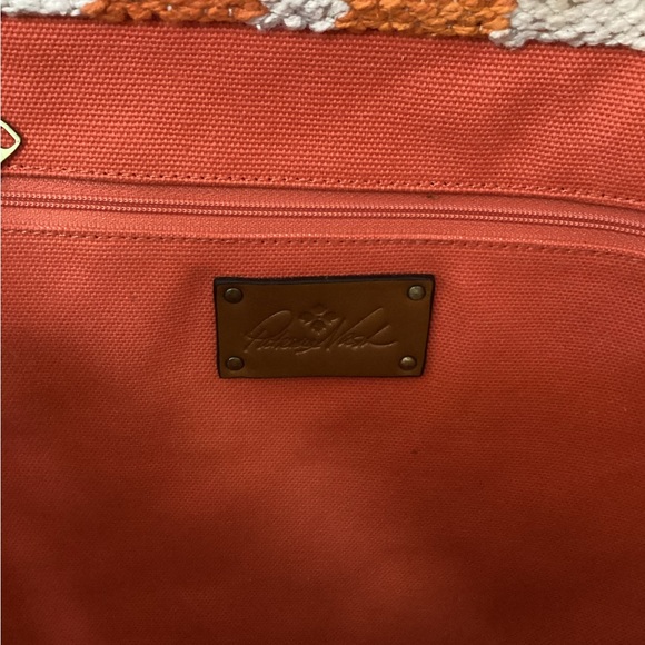 Patricia Nash Chennai Orange and White Patterned Tote - Picture 8 of 11